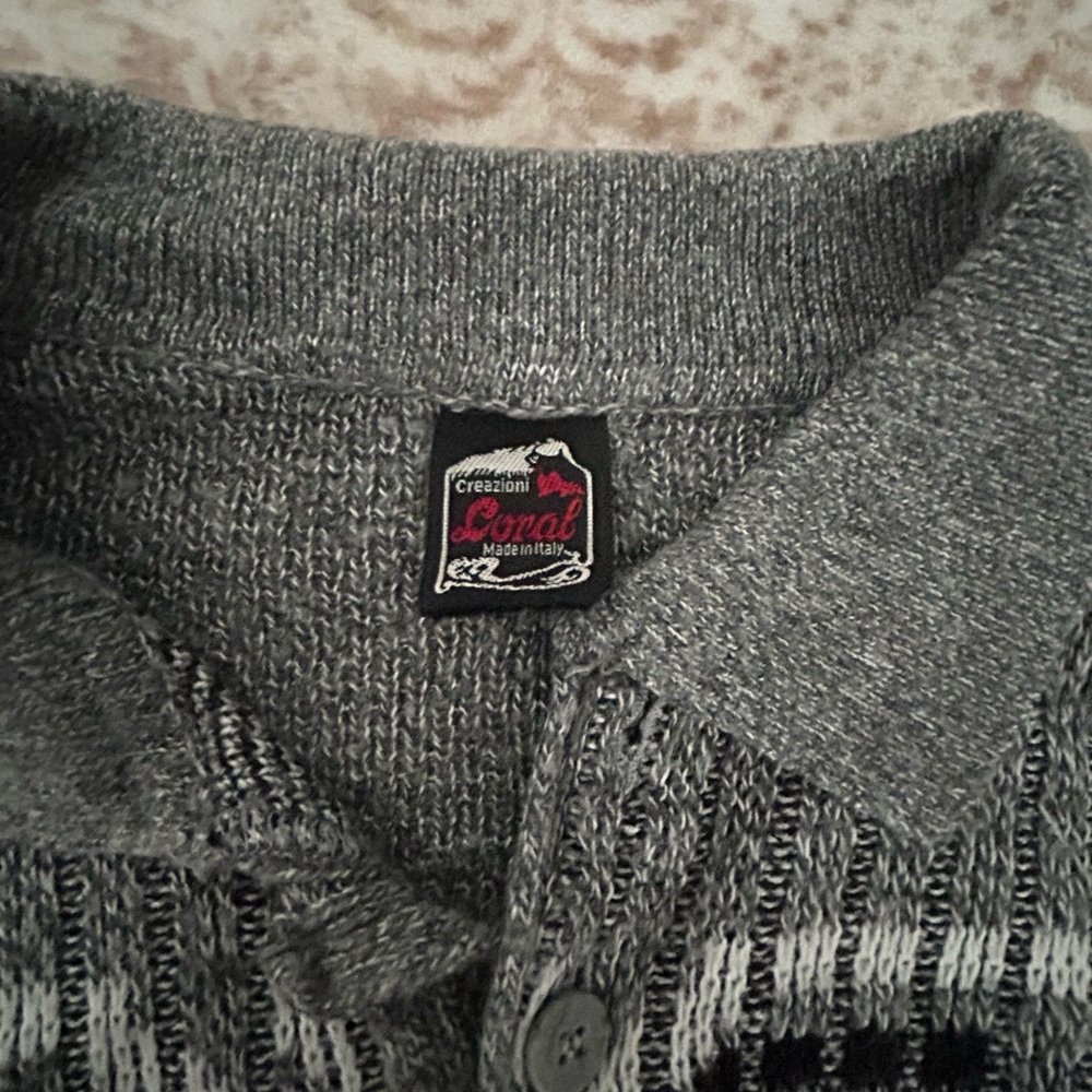 Gray Oversized Collared Cardigan - image 2